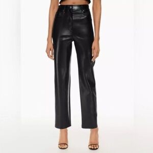 Aritzia Wilfred Black Faux Leather Pants